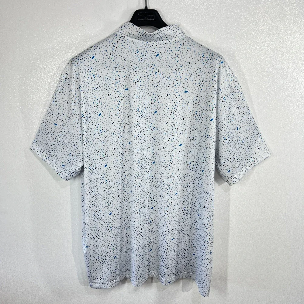 adidas Golf‎ Men's Flag-Print Performance Polo Shirt Size 3XLT Blue Rush Casual